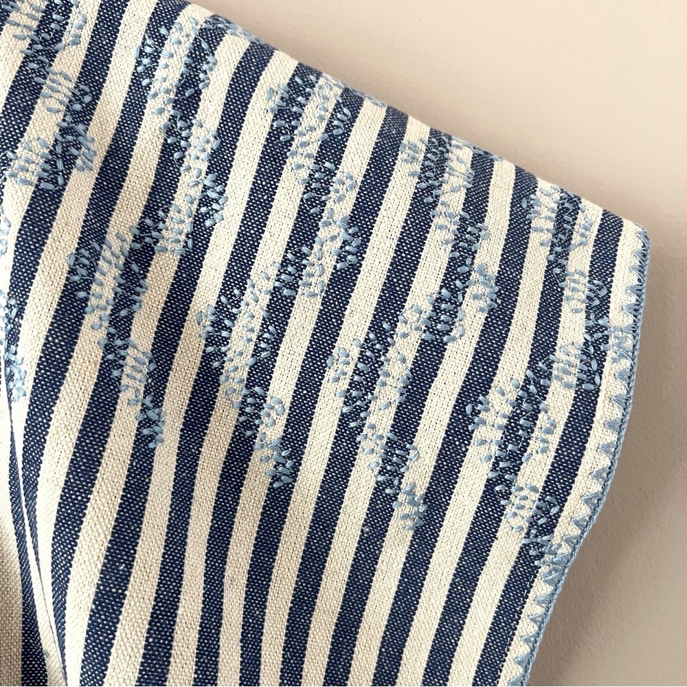 Tuckernuck Blue Stripe Mini Sullivan Embroidered Canvas Caftan Ladies medium - Picture 6 of 8